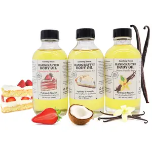 Best Selling Trio Bundle: Coconut Cream Body Oil, Vanilla Bean Body Oil & Strawberry Shortcake Body Oil Scent Indulgence