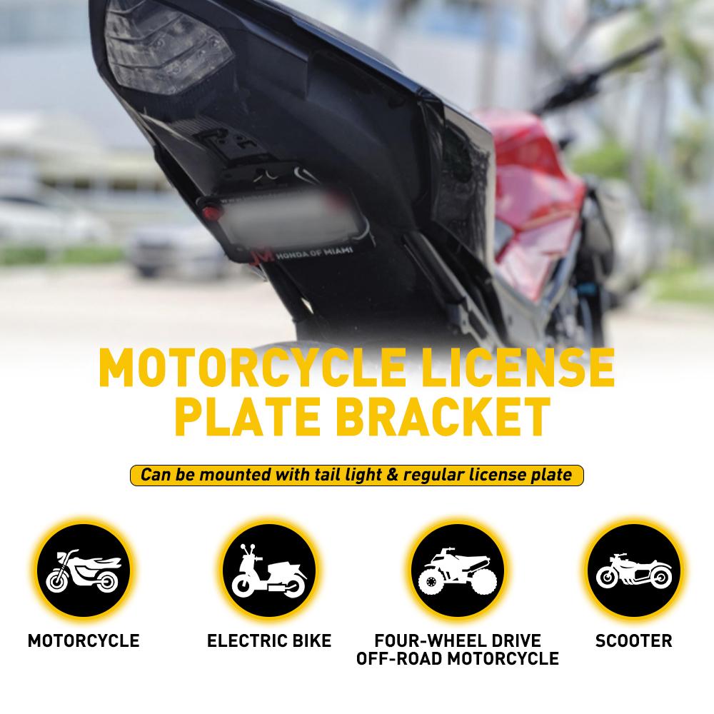 Adjustable Motorcycle License Tidy Plate Mount Bracket Rear Tail Mount Flip Up Universal