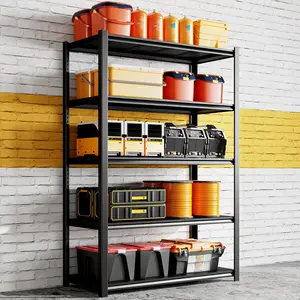 Raybee Heavy Duty Garage Shelves 5 Tier All Metal Wire Shelving Unit Height Adjustable Versatile Utility Shelf Rack for Warehouse Pantry Storage Store Organizer