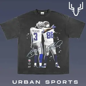 GEORGE PICKENS X CEEDEE LAMB 1.0 Football Retro Graphic Tee, Urban Sports Streetwear Shirt, Vintage Style Fan T-Shirt, Championship Inspired Oversized Washed Tee, Unisex Casual Sports Graphic Top for Men Women Fans