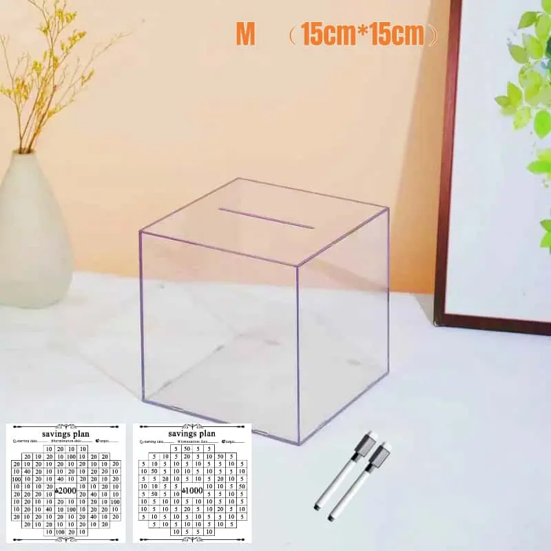 12cm piggy bank with savings goal stickers，This is a non-open piggy bank for real money and coins.