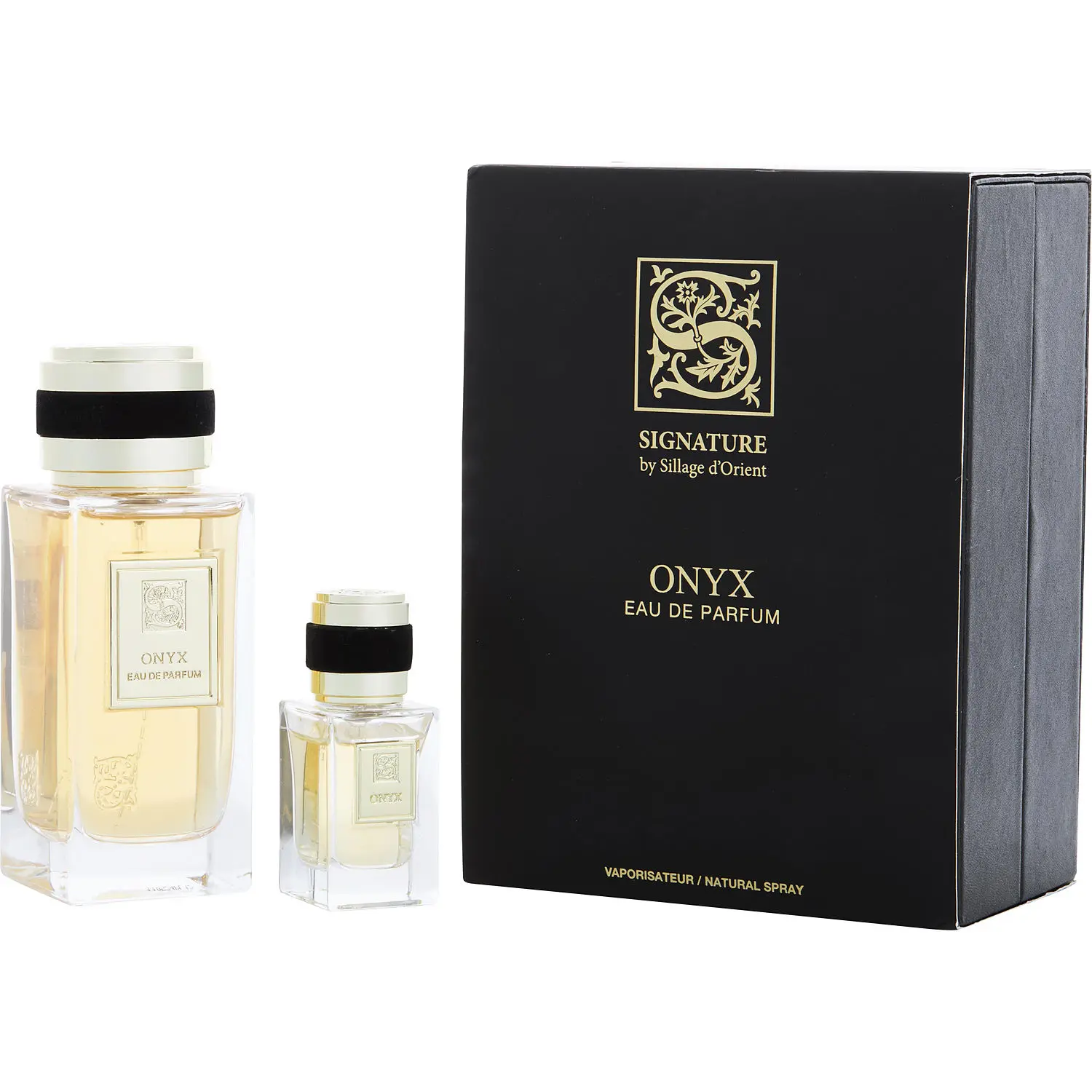 Signature Onyx Set-Eau De Parfum Spray 3.3 Oz & Eau De Parfum Spray 0.5 Oz & Funnel For Men
