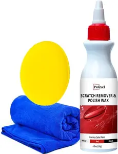 Car Scratch Remover Wax & Rubbing Compound for Car Scratches Scuff & Swirl Remover with Paint Scratch Repair Paste Safe on All Cars, SUVs & RVs Complete Kit with Polishing Pad & Towel . oz