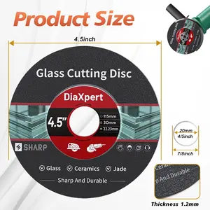 ultra sharp glass cutting blade for angle grinder wine bottle ceramic tile jade cutting diamond emery saw blade dry wet use no chipping fast smooth cutting durable wear resistant multi material cutting tool high efficiency disc