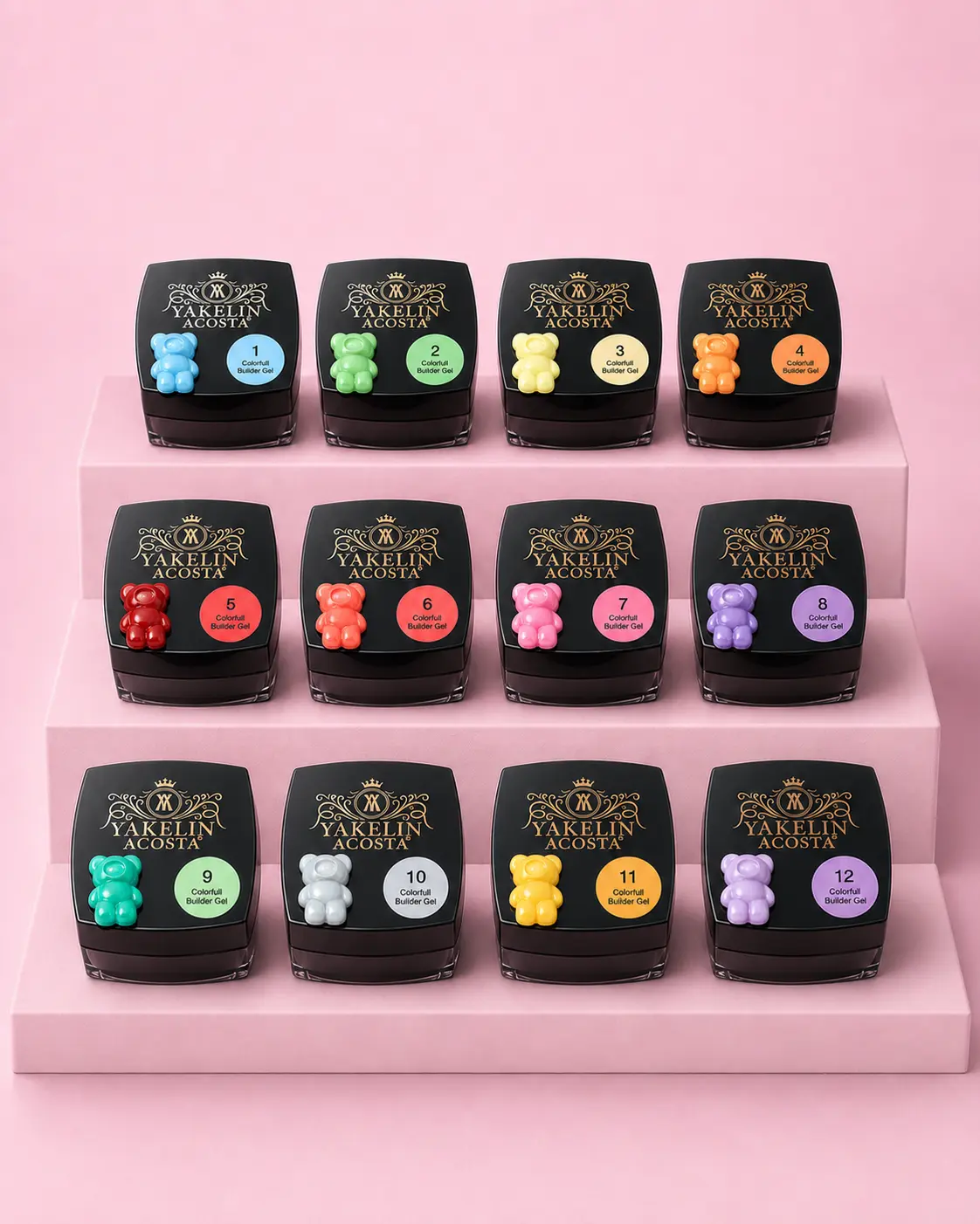 Yakelin Acosta Easy Leveling Salon Nail Builder Gel - Colorful, Hema/TPO-Free, Smooth Nail Art Extension Gel for Professional Use, Builder Gel Nail