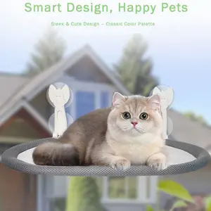 Upgraded Foldable Cat Window Perch - Sturdy Steel Frame Cat Hammock for Indoor Cats, 4 Strong Suction Cups, Heavy Duty Safety Seat, Double-Sided Reversible Fabric for All Seasons, machine Washable Zipper Cover, cat bed,window sill,metal frame, zip closure