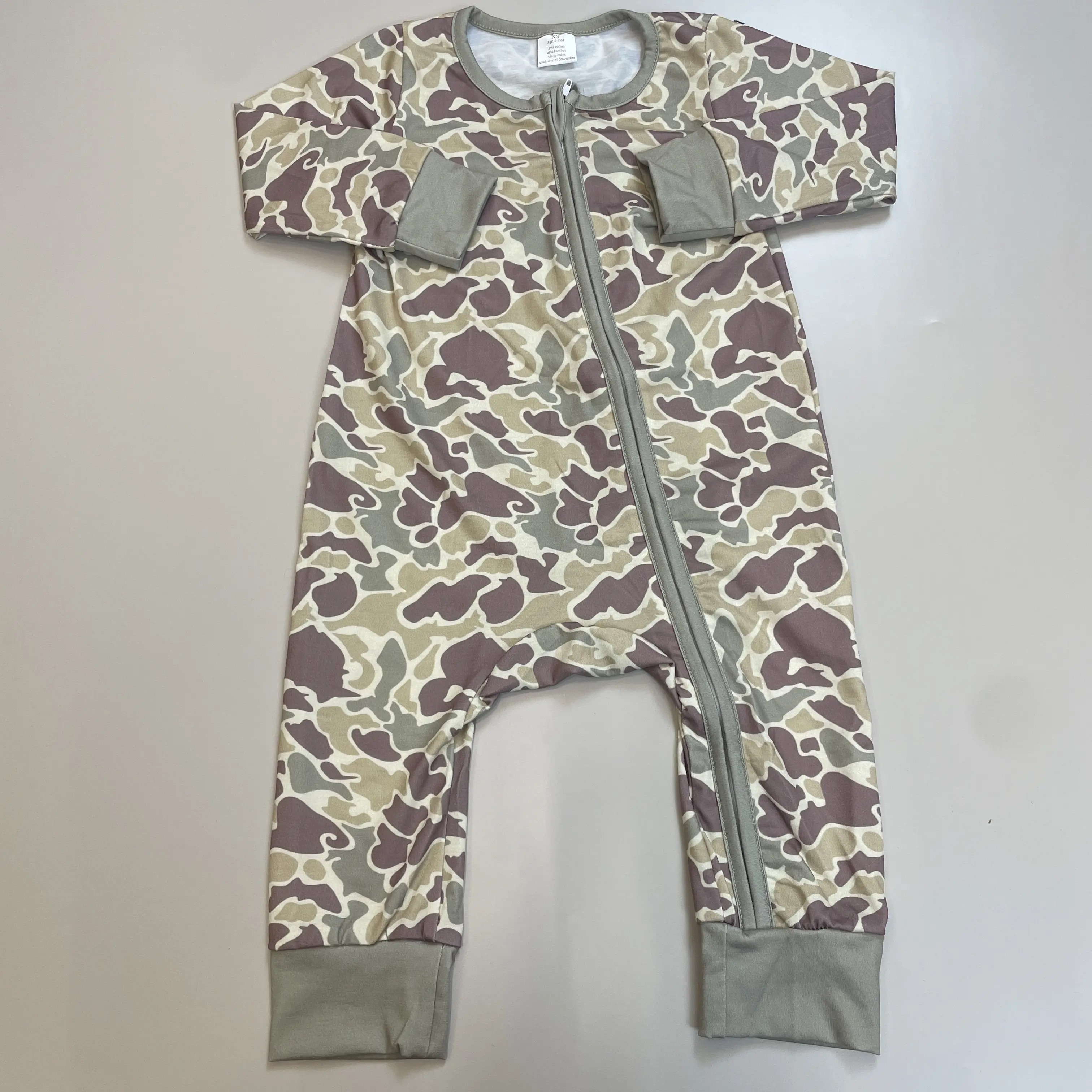 baby boy clothes green camo romper zipper boy sleep wear newborn baby hunting clothes newborn  pjs
