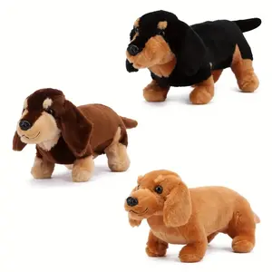 Simulate Verisimilitude dachshund Douglas Spats Black &Tan Coffee Dachshund Dog Plush Stuffed Animal Give chirdren Brithday Gift