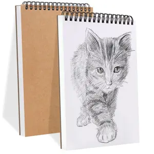 2 Pack Sketch Book, 5.8” x 8.3” Small Sketch Pad,100GSM/68LB Sketchbook for Drawing, A5 Drawing Paper, Thick Small Drawing Notebook for Painting Beginner, Artist (50 Sheets/Pack)