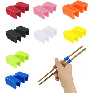 8 Pairs Reusable Chopsticks Helpers Training Chopstick for Beginner Replaceable Practice Chopsticks Chopstick Trainers for Adults Chopstick Hinges Connector Non-Slip Chopsticks Trainer Learner Cutlery Tableware Kids