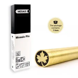 MOSAUS Mosaic Pin for Knife | Maple Leaf | Decorative Brass Knife Handle Pins for Fixed Blade Knives