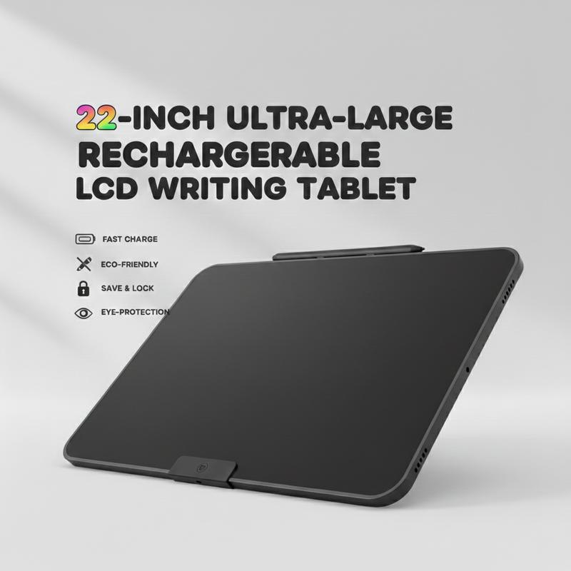 22 Inch Large LCD Writing Tablet, Colorful Electronic Drawing Board, Professional Memo Board for Home Office, Portable Whiteboard for Meeting, Menu Display for Restaurant & Cafe, Erasable & Reusable Notepad with Lock Function