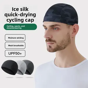 Outdoor cycling quick-dry cap, windproof and sun-protective sports cap, ice silk breathable head cover, bicycle helmet liner