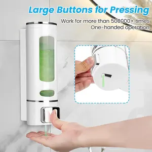 Foam Hand Liquid Soap Dispenser, 400ml Bathroom Shower Dispenser Gel Container Shower Pump Dispenser and Organizer for Bathroom Kitchen Hotel, Refillable Liquid Lotion Soap Dispenser Wall Mounted