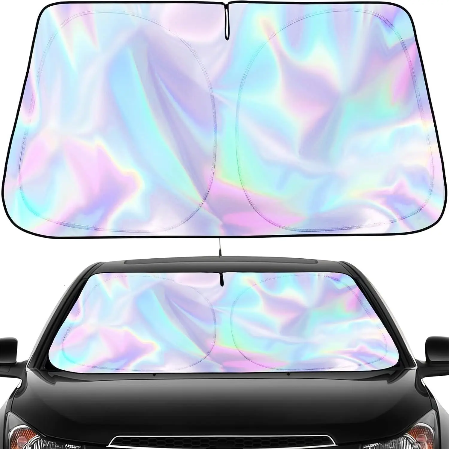 Windshield Sunshade - Universal Fit Car Exterior Accessory with Heat Shield, UV Blocking, Interior Cool Functionality