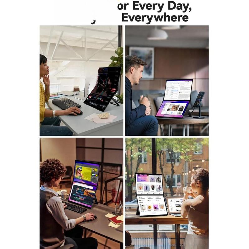 EHOMEWEI X1 Air, 14.2 Inch 2.8K IPS Display, 90Hz Dual-Screen, 400 Nit Brightness, 100% sRGB (Dual-Screen 14.2" No-Touch, 14.2")