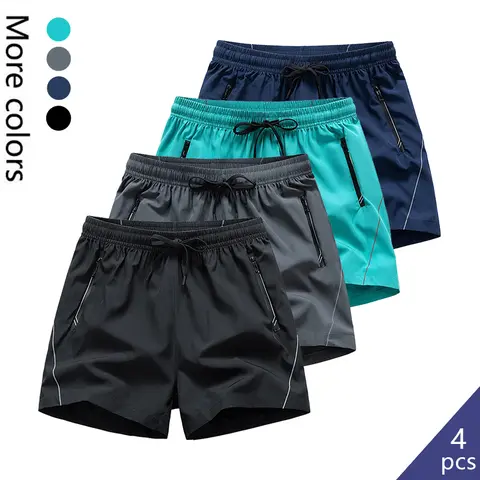 LIFE KEEPS MOVING Men’s Solid Color Casual Shorts, 4-Pack/1 Pack, with Zipper Pockets, Stylish Drawstring Athletic Shorts, Suitable for Gym and Outdoor Wear, Comfortable, Ideal for Sports, Running, Workouts, and Everyday Use, Father’s Gift