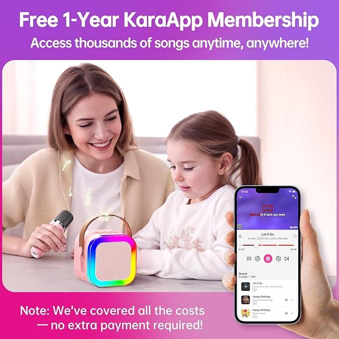 Fall Portable Wireless Karaoke Speaker with 2 wireless Microphone, HIFI Stereo Sound Subwoofers, KTV party White karaoke