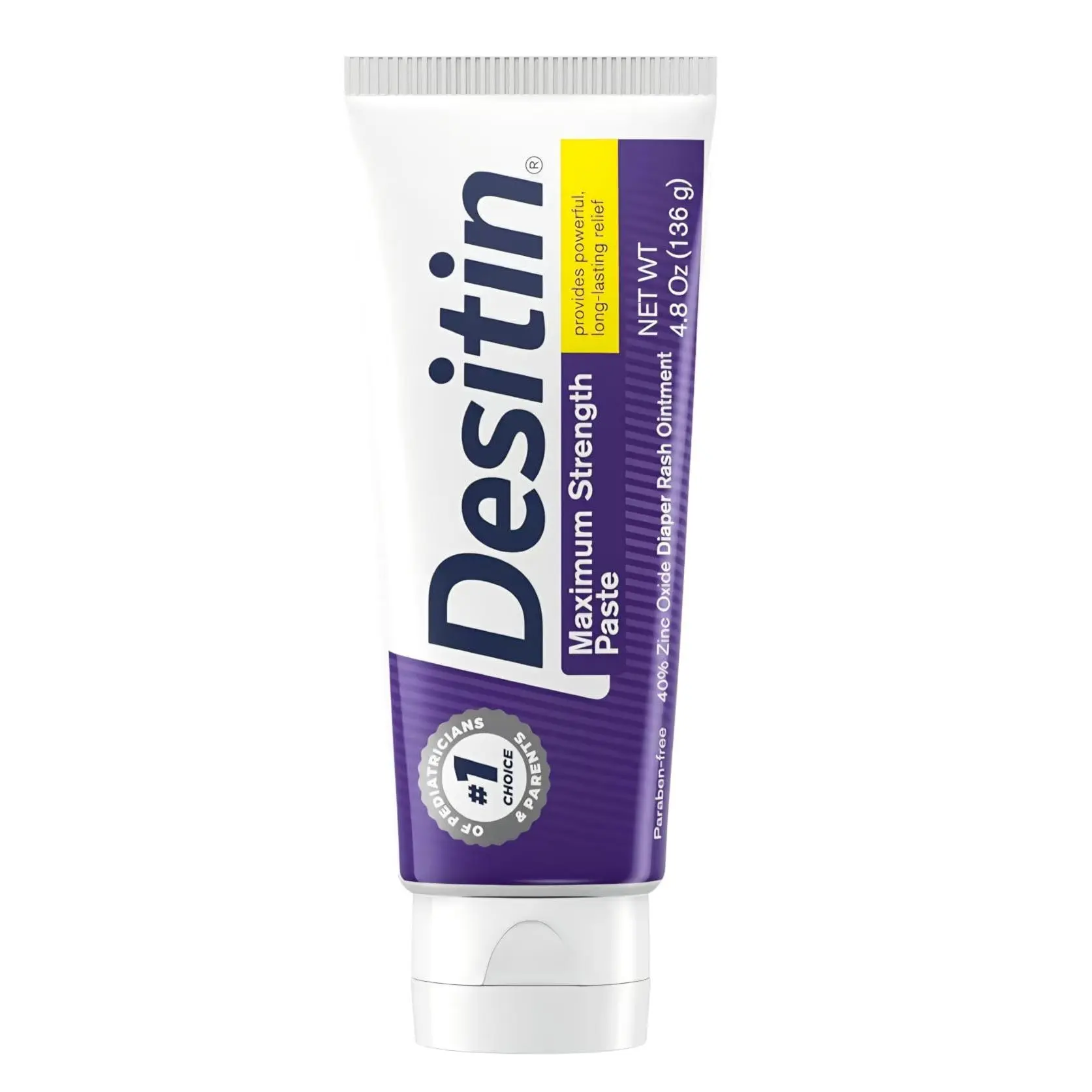 Maximum Strength Paste, 40% Zinc Oxide Paste, Diaper Rash Healing Ointment for Immediate Relief, Dermatologist Pediatrician Tested, Helps Heal Diaper Rash, Protects Up to 12 Hours, 4.8 Oz Tube