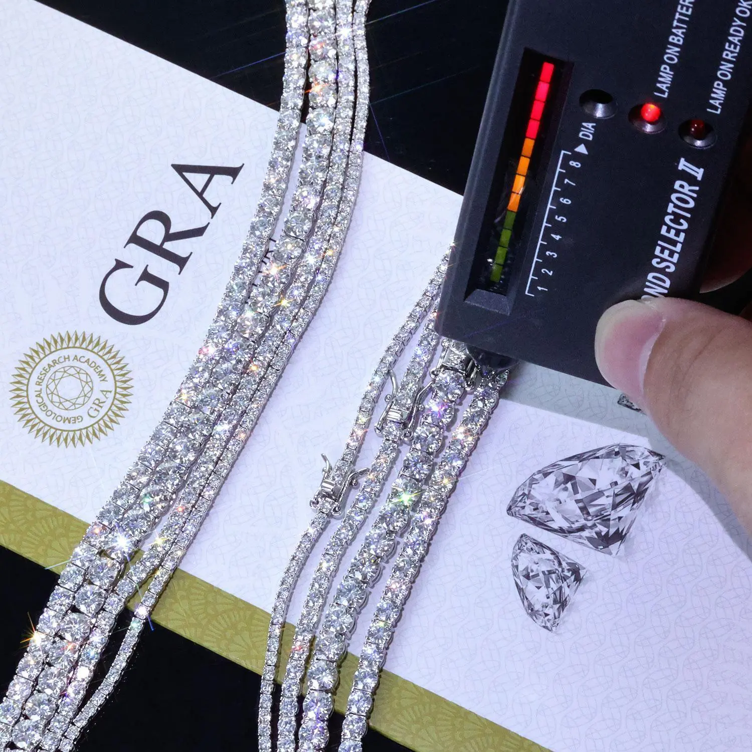 ESKEEM 925 Silver VVS Moissanite Tennis Bracelet 2/3/4/5 MM Iced Out Diamond Tennis Chain Pass GRA Diamond Test In Stock