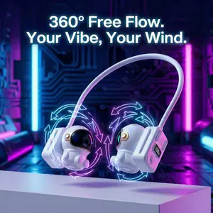 Fast Cooling Portable Neck Fan, Ultra Quiet Hands-Free Wearable Fan,tiktokshopcreatorpicks,Noise-Free,Rechargeable, 3 Speeds Adjustable Personal Neck Cooler with LED Power Display, USB Blower for Outdoor Sports, Working, Travel