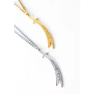 Zulfiqar Necklace with Gold Tone and Simple Design, Elegant Style for Everyday Wear