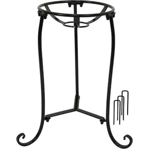 16" Tall Gazing Ball Stand for 10-12 inch Balls, Black Metal Gazing Globe Display Holder Stands for Outdoor Garden Clearance, 9" L x 9" W x 16" H