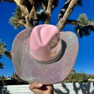 Pink superstar rhinestone stagecoach Coachella cowboy hat