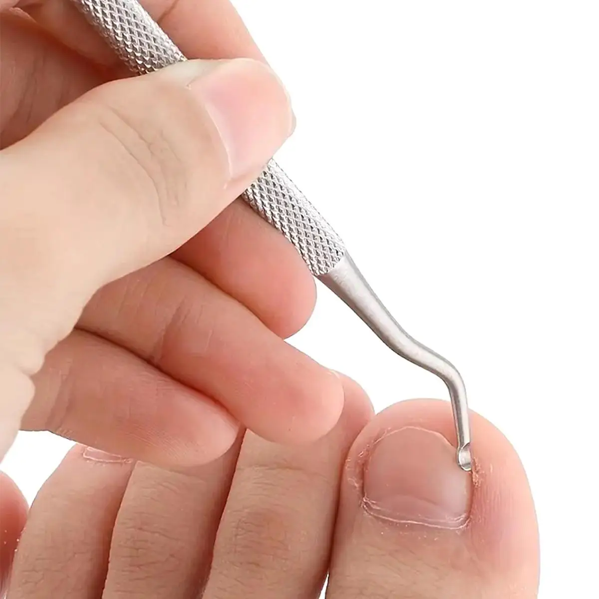 Stainless Steel Ingrown Toenail Tool, 3 Counts Cutics Foot Care Toenail File Pusher Tool, Double Sided Nail File Lifter Spoon Nail Pusher, Multi-use N