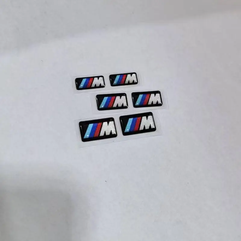 For BMW M Performance E84 E87 X5 E70 F25 E90 E91 F01 F02 E60 E61 F10 F15 F30 M3 M5 E64 4pc Car Sticker Steering Wheel Hub Decals