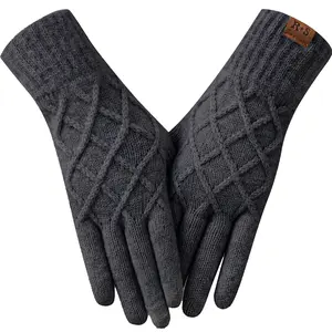 Winter gloves for women Touch screen Elastic Thermal knit Lining Warm Gloves for Cold weather touchscreen finger