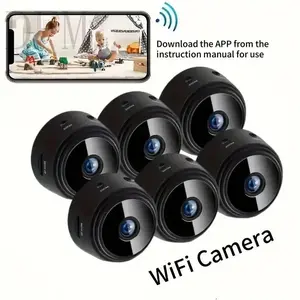 Item DFM4/6pcs Mini Wireless Surveillance Camera with 2.4G WiFi, HD 1080P, Supports 128GB Cards, Night Vision, Audio, USB Power, Remote View, Wide-angle, Easy to Carry, for Home, Pet, Bedroom, Black Fridays. (Optional Monitoring Card Set)