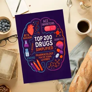 Top 200 Drugs Simplified – Pharmacology Coloring Book & Clinical Review Guide for NCLEX, USMLE, PTCB & Nursing Exam Success