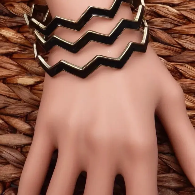 Zig Zag Stacking Bracelets - Perfect for Stacking or Layering 2 pieces each