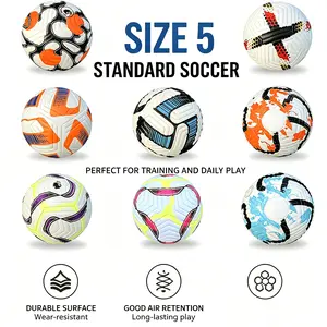 Tricolor Soccer Ball Size 5 ,Size 5 Tricolor Football- Premium Match- Ready Performance & Precision Design outdoorfun
