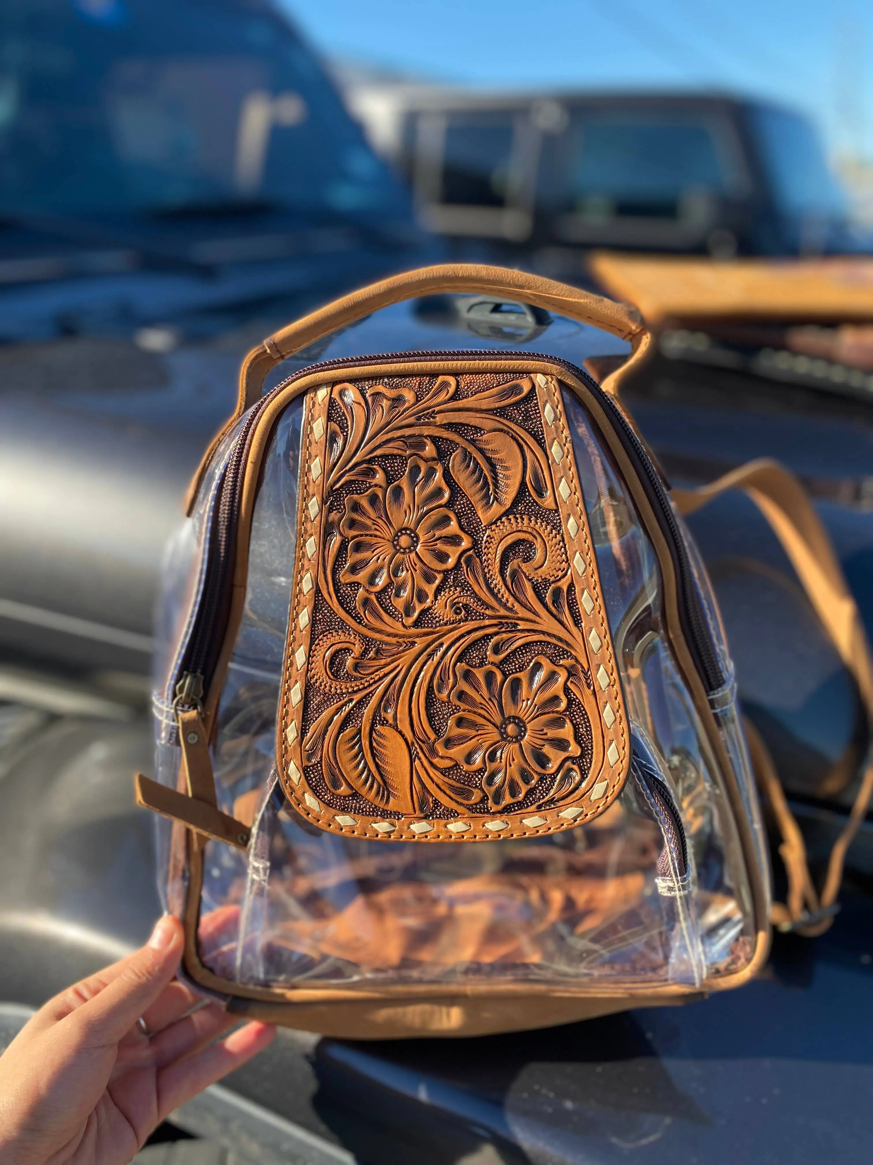 Burn Leather Maisie Mini - Clear backpack 