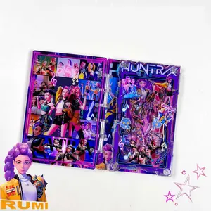 K-Pop Hunter Girl Group Anime Peripheral Shakeleton Acrylic Notebook A7 Diary Book, Cute Cartoon Notepad Christmas Gift