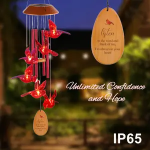 1pc Yard Decor Lights, Cardinal Bird Solar Wind Chimes, Gardening Gift For All Women, Friend, Mother Birthday Gift, Perfect For The Patio, New Christmas Decorations