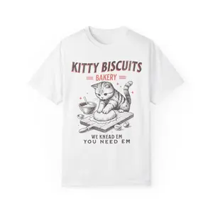Adorable T - Shirt with "Kitty Biscuits Bakery" Design: A Purr - fect Blend of Cats and Baking Fun