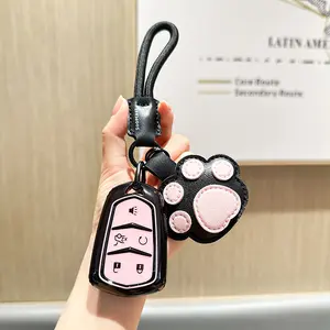 For Cadillac Key Fob Cover with Keychain TPU Protector Suitable for Cadillac Escalade CTS SRX XT5 ATS STS CT6 Key Shell Case Holder
