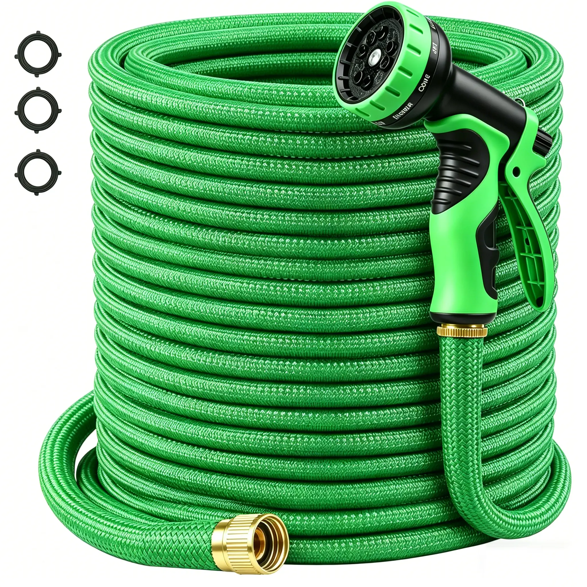 75FT/100FT Expandable Garden Hose – Ultra-Strong, 4-Layer Latex Core, Brass 3/4" Connectors, 10-Pattern Nozzle & Storage Bag – Lightweight, Kink-Reducing, Leak-Resistant SummerVibes, Anti-Kink Garden Hoses, Kink-Resistant Garden Hoses
