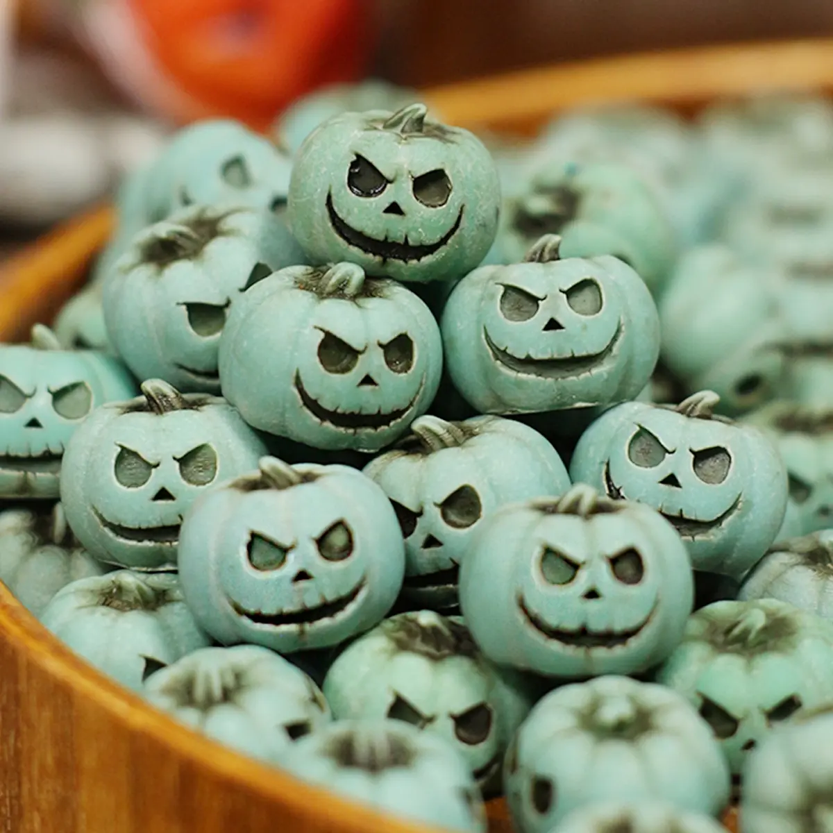 20pcs Pumpkin Resin Statue Set, Halloween Decorations, Spooky Desktop Ornaments, Bath Tub Flower Pot Stones, Festival Party Gifts