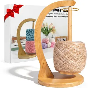 Yarn Holder for Crocheting, Upgrade Larger Size & Magnetic Crochet Yarn Holder, Rotating Design Holds Most Yarns Up to 1.1 lbs, Crochet Gift for Knitting Lovers with Packaging Box