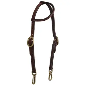 Argentina Cow Leather One Ear Headstall with Snaps - Mini/Small Pony