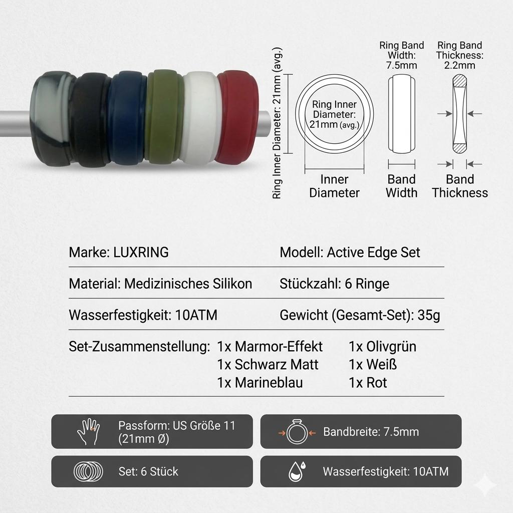 1/2/6pcs Men’s Silicone Ring Set – Simple & Stylish Design, Flexible and Comfortable for Active Lifestyle, Easy to Match, Crafted with Refined Detail for a Modern Look