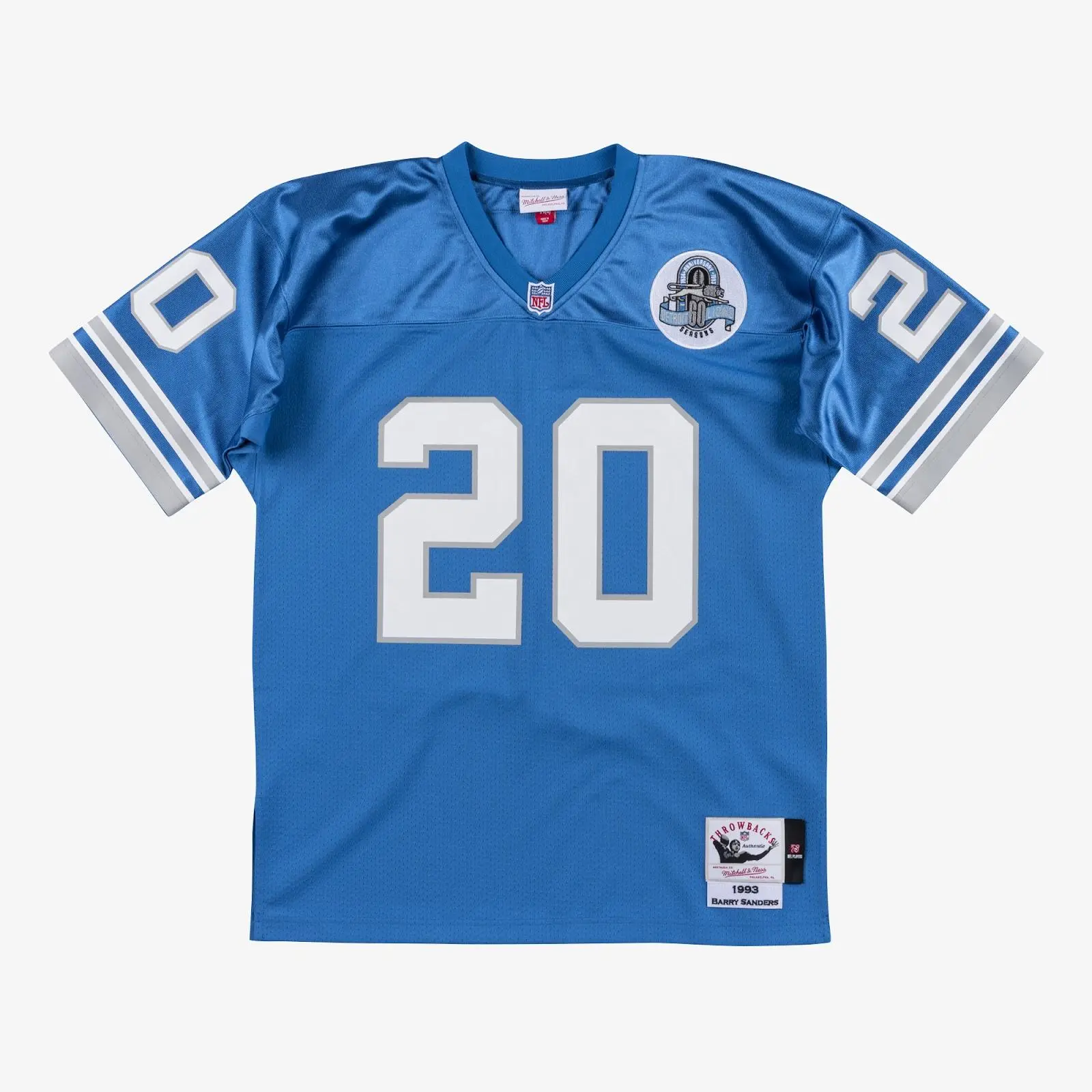 Barry Sanders Detroit Lions 1993 Blue Authentic Jersey NFL Throwback Mitchell & Ness
