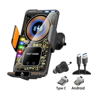 15W Car Phone Wireless Charger 2IN1 Holder 66W Magnet Plug Charging Stand for Iphone 16 15 14 13 12 Pro Max Samsung In Car Mount