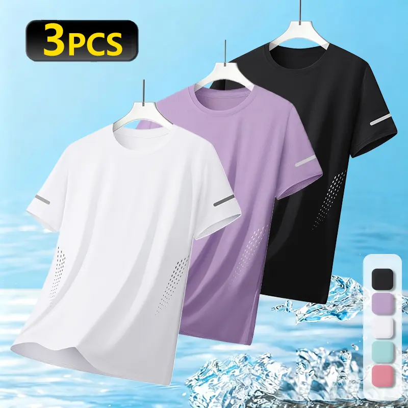 LIFE KEEPS MOVING 3-Pack Women’s Summer Quick-Dry Short Sleeve Tops, Mesh Cutout Breathable and Comfortable, Suitable for Sports, Outdoor Activities, Workouts, and Everyday Wear