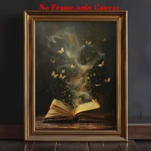 1 PC, wall art, vintage poster, moody victorian bookish wall art print, dark preppy decor, library wall art, reading nook painting, book lover gift, book club print, bedroom decor, living room decor, vintage letters print, unframed