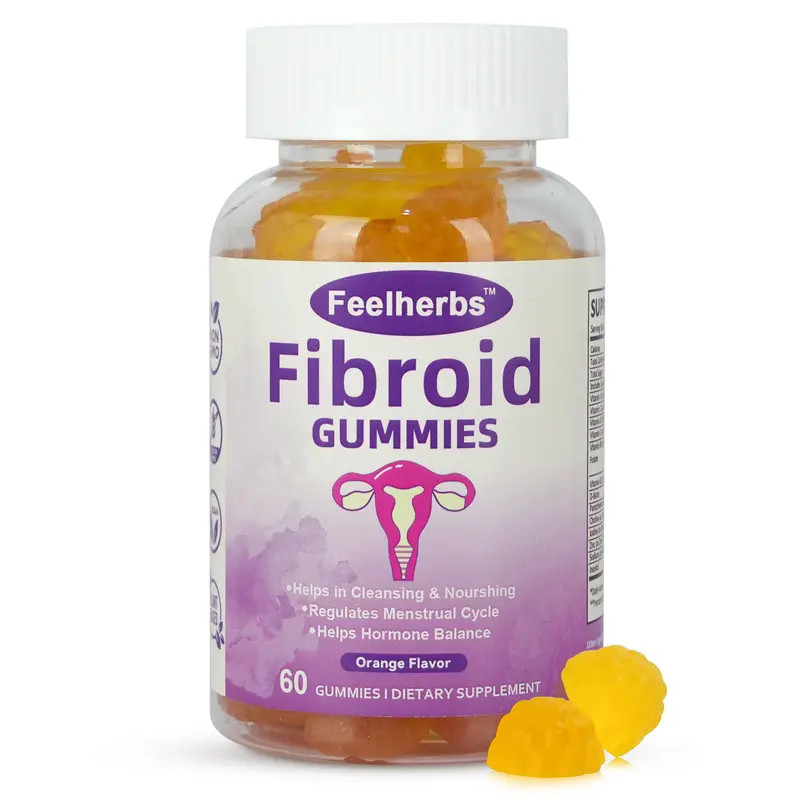 Fibroid Relief Dietary Gummy Chews - Natural Blend to Shrink Fibroids, Adult Feminine Support with Metabolism, Hormone, Body Health Benefits, Vitamins A/E/D, D-Biotin, Pantothenic Acid, Choline, Iodine, Zinc, Sodium, Inositol, Minerals, 60 Pieces